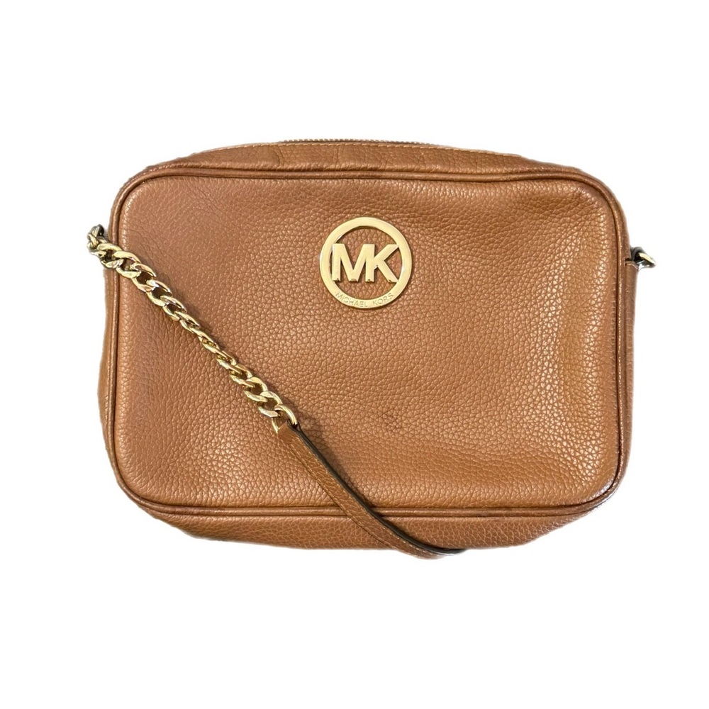 Michael Kors Fulton Camera Crossbody Bag Cognac Brown